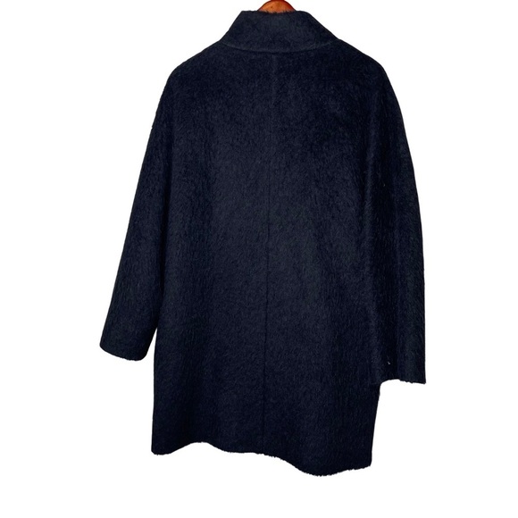 CINZIA ROCCA ICONS BLACK LONG HAIRED COAT SZ US 8 - Picture 2 of 9